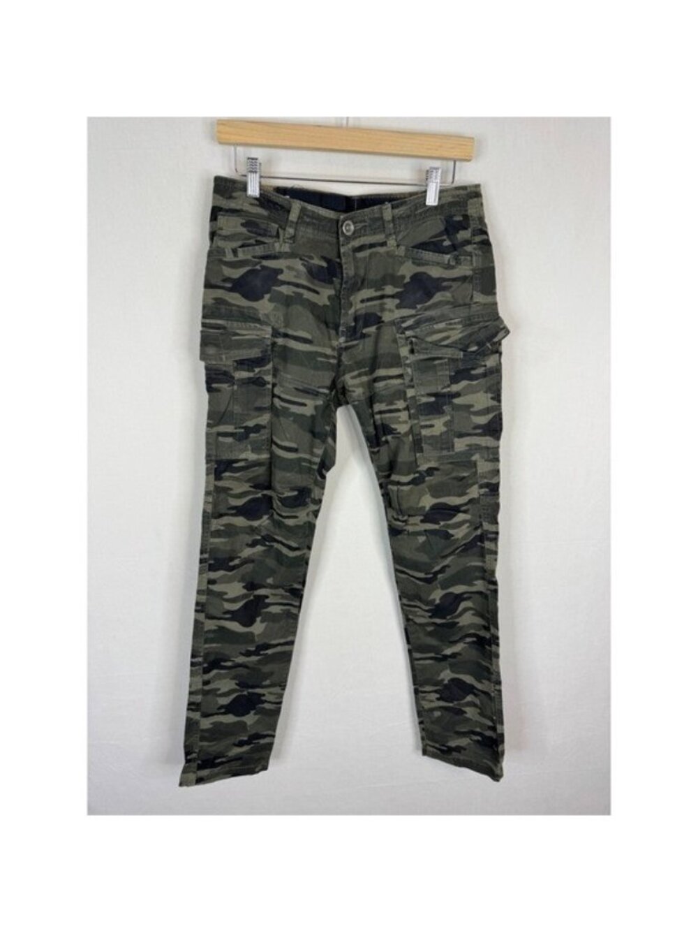 G-Star Raw Bronson Slim Chino Camo Cargo Pants Mens 30x32 Green D01794